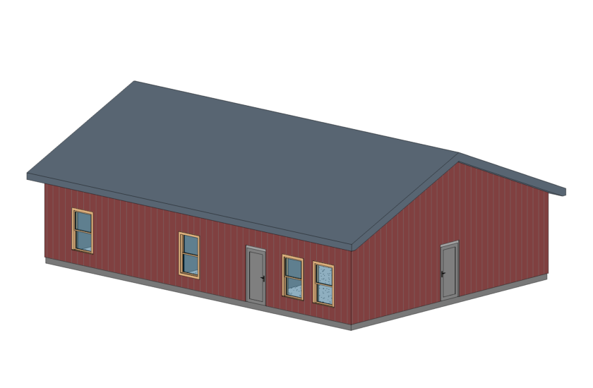 FastFrame Conner 35 x 50 barn 3d color front