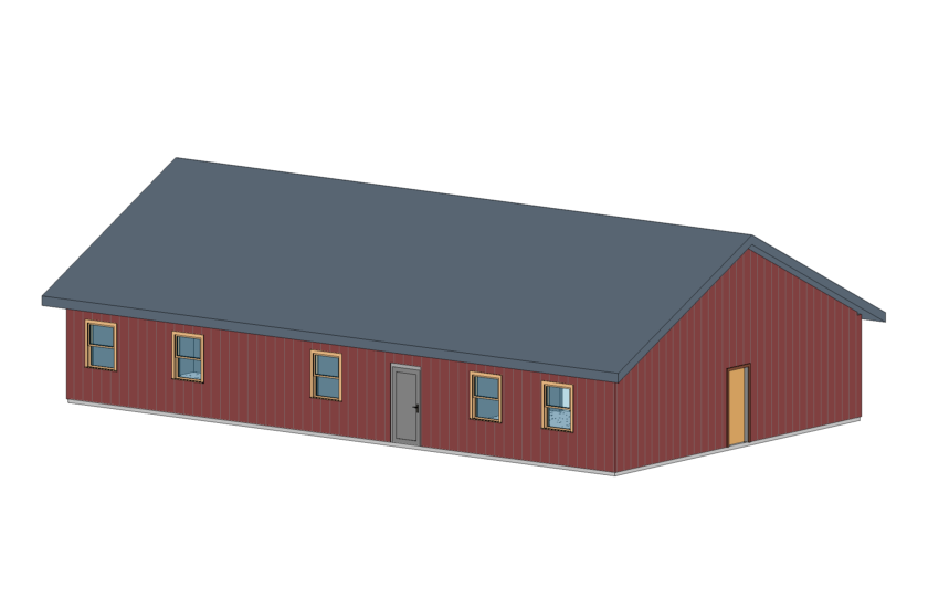 FastFrame Dowling 35 x 60 Barndominium 3d color front