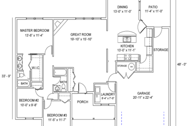 FastFrame Davis 1641 sq ft house plan dimensions