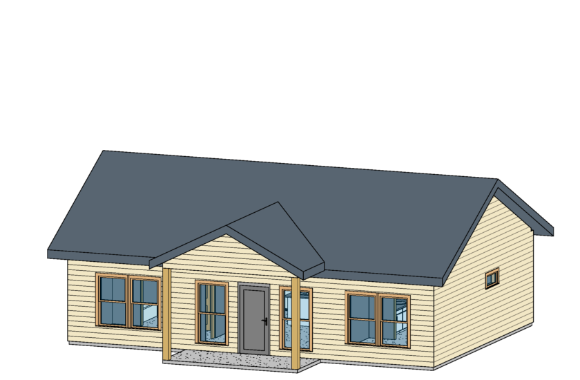 FastFrame Yoder 988 sq ft house 3d color front
