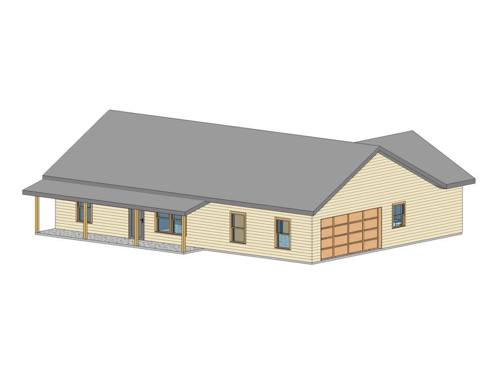 FastFrame Dunbar1450 sq ft house 3d color front
