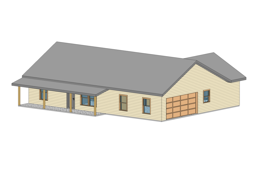 FastFrame Dunbar1450 sq ft house 3d color front