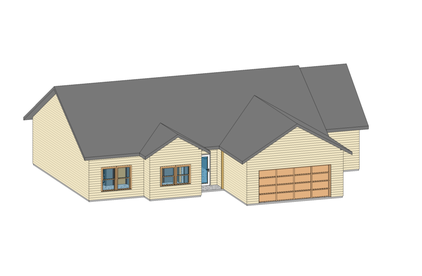 FastFrame Melton 2079 SQ FT HOUSE 3d color front
