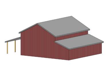 FastFrame 30 x 40 garage rear 3d color