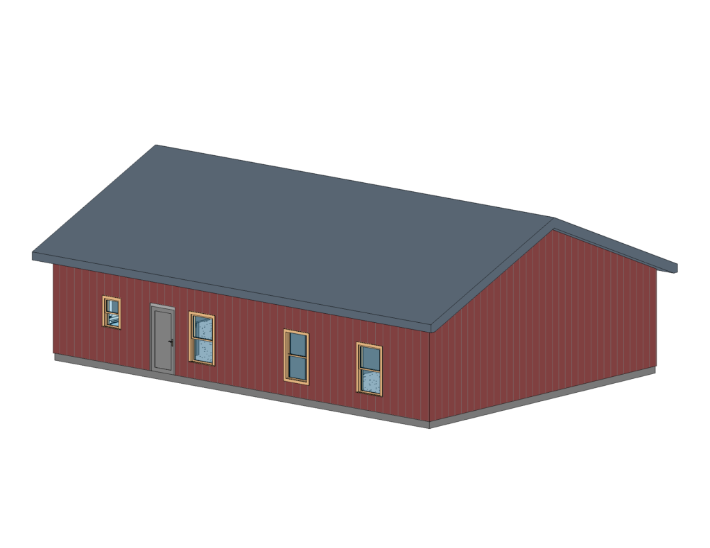 FastFrame Conner 35 x 50 barn 3d color rear