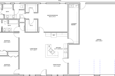 FastFrame Jackson 40 x 70 Residential floor plan without dims