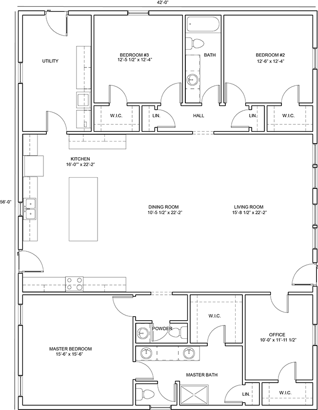 FastFrame Mcqueen 42 x 56 barn plan without dims