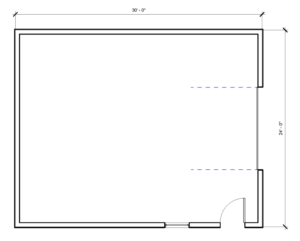 FastFrame 24x30 1 Bay with Side Walk Door Plan