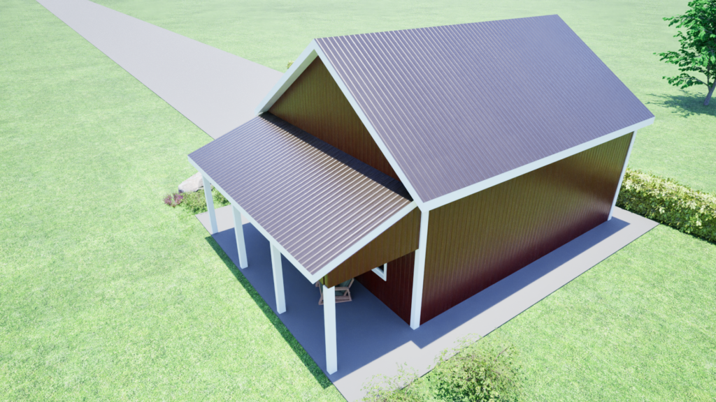FastFrame 30 x 40 Accessory Building with Porch Top R